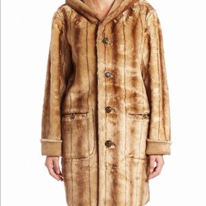 Jones New York Reversible Faux Fur Hooded Coat